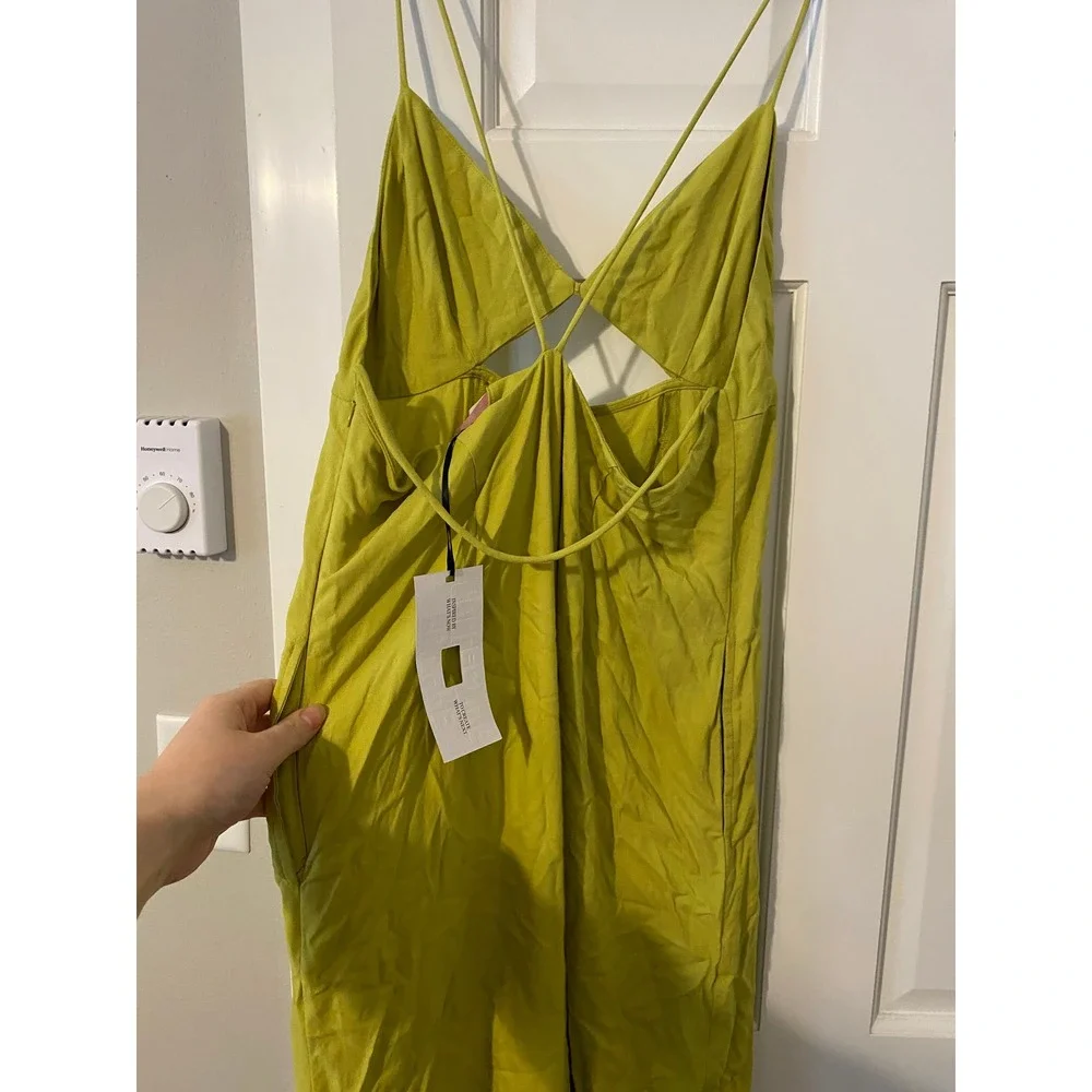 Matcha Green Cutout Midi Slip Dress‎ 12 Fairy Cocktail Ethereal Prom 90s Retro